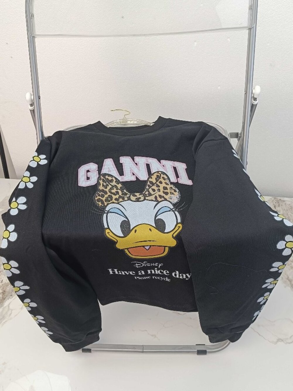 ✨ GANNI Disney Daisy Duck Graphic Black Sweatshirt